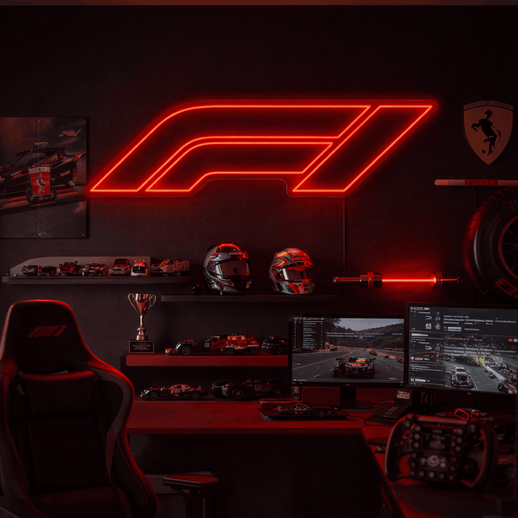 F1 LED Wall Art Game room With color changing app controlled LED | Neon Signs India — Image 1