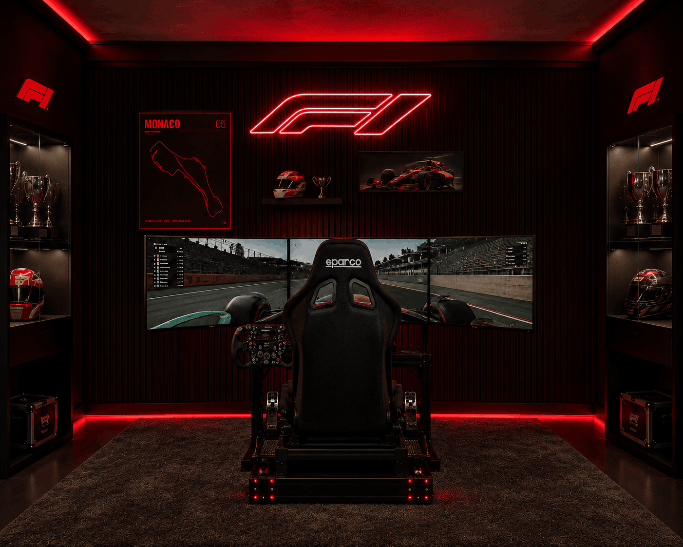 F1 LED Wall Art Game Room - Neonsignsindia