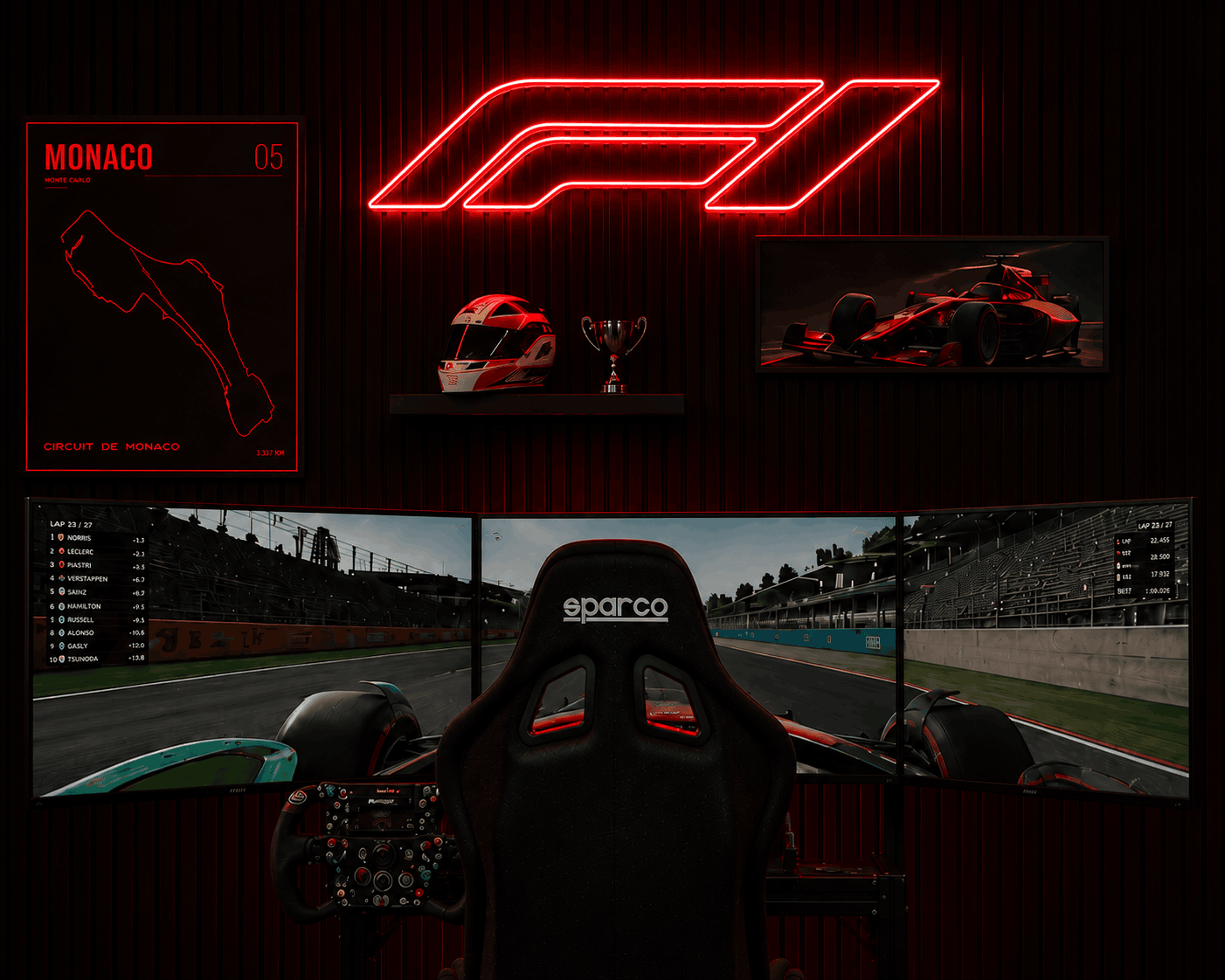 F1 LED Wall Art Game Room - Neonsignsindia