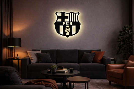 FCB Barcelona Glow Neon Wall Light – Minimal Football Logo Decor Neonsignsindia