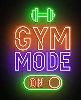 “Fitness Neon Sign ‘Gym Mode On’ – Modern LED Wall Art” Neonsignsindia