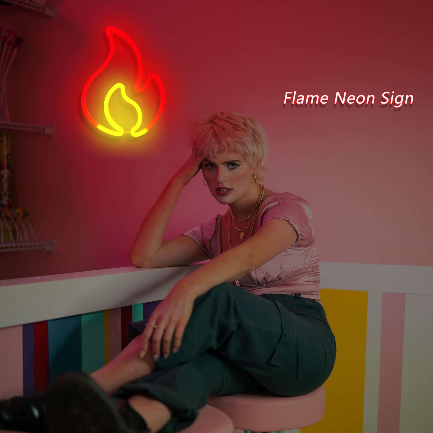 Flame Neon Sign (8x10 inches) Neonsignsindia