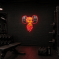 Flaming Dumbbell Neon Sign – Gym Motivation LED Light Neonsignsindia