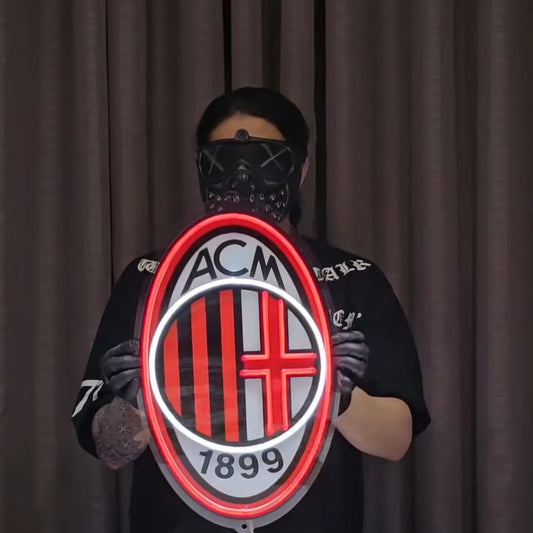 Football Logo Neon Ac Milan UV print neon sign (16*18 inches) Neonsignsindia