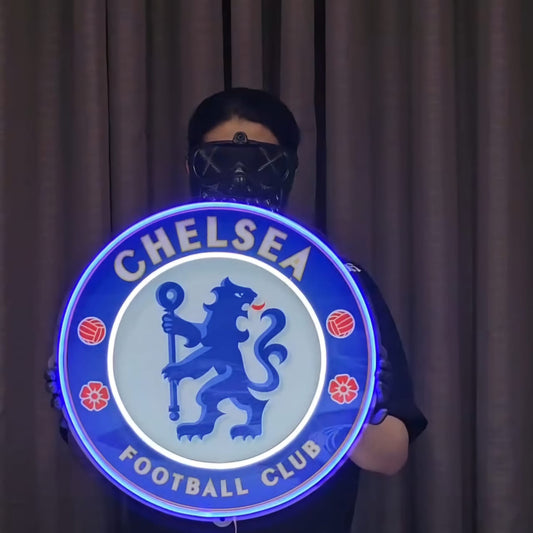 Football Logo Neon Chelsea UV print neon sign (18*18 inches) Neonsignsindia