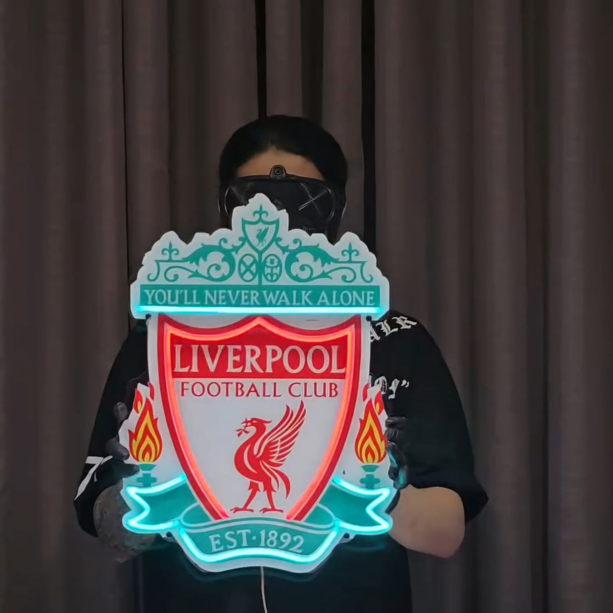 Liverpool Led Sign Football Logo Neon Liverpool UV print neon sign (18*18 inches ...