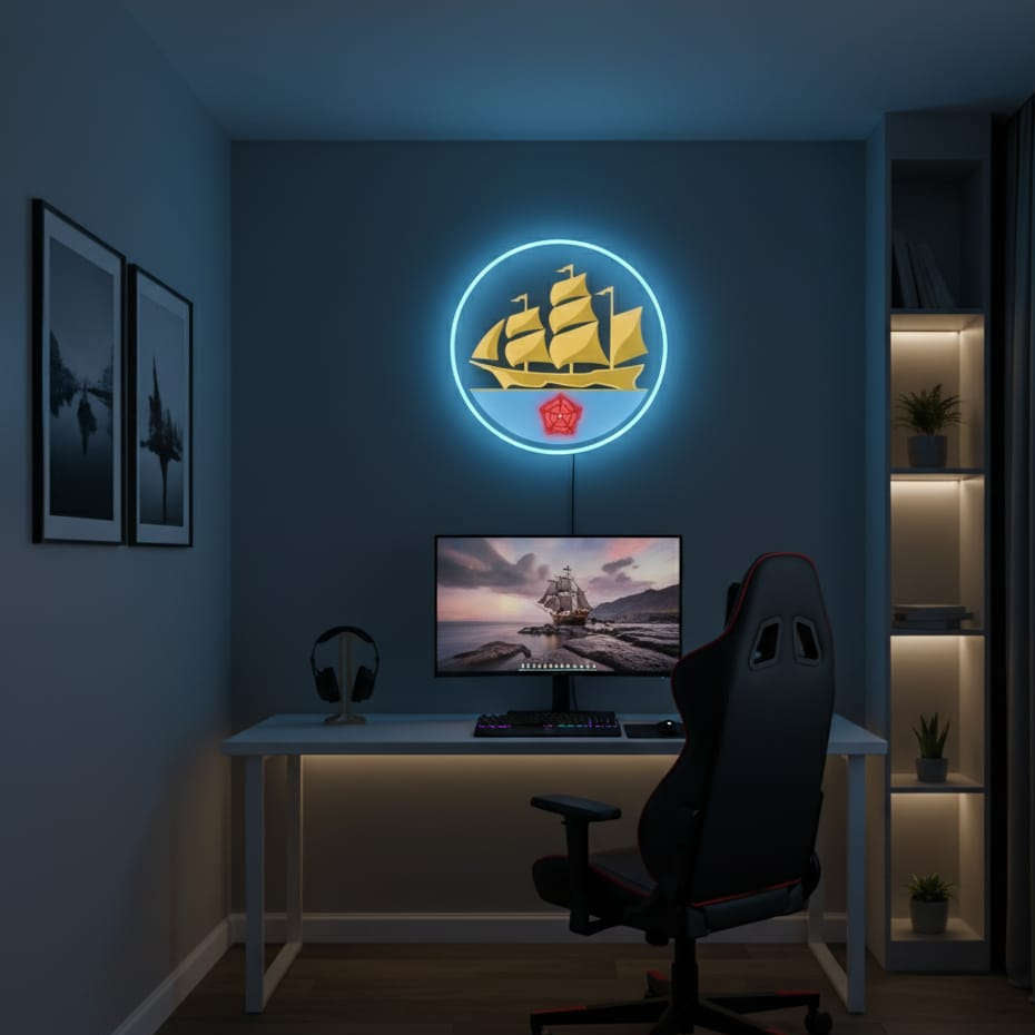 Football Logo Neon Manchester City UV print neon sign (18*18 inches) Neonsignsindia