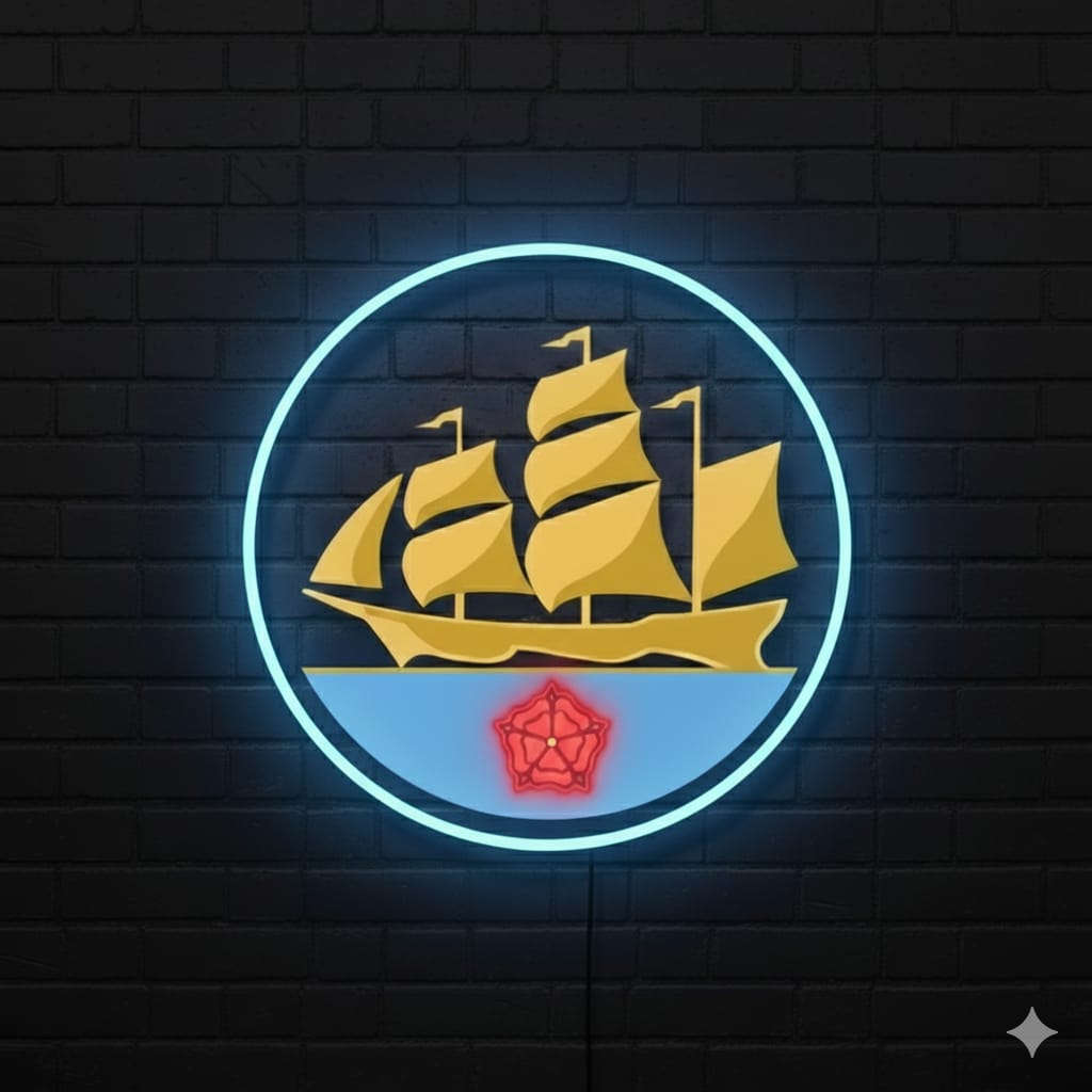 Football Logo Neon Manchester City UV print neon sign (18*18 inches) Neonsignsindia