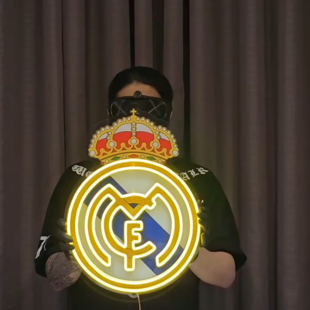 Football Logo Neon Real Madrid UV print neon sign (16*18 inches) Neonsignsindia