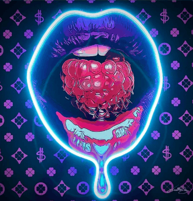 Fruit Passion Lips V.1 LED Wall Art | Sensual Pop Art Neon Print Neonsignsindia
