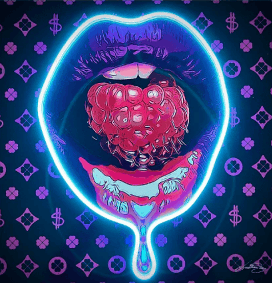Fruit Passion Lips V.1 LED Wall Art | Sensual Pop Art Neon Print Neonsignsindia