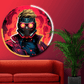 Galactic Masked Hero Neon Wall Art – Futuristic LED Circle Light | Neon Signs India — Image 2