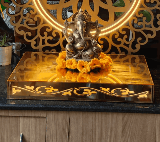 Ganesh Ji Decor - Shiny Inlit Base