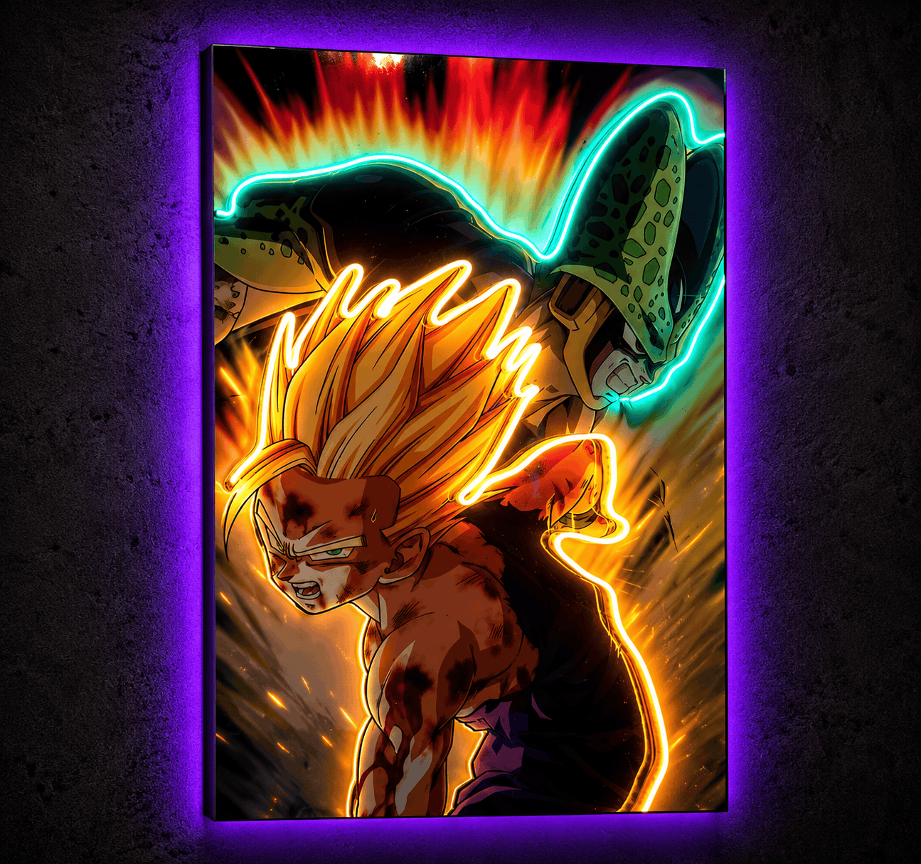 Gohan vs Cell LED Neon Panel Neonsignsindia