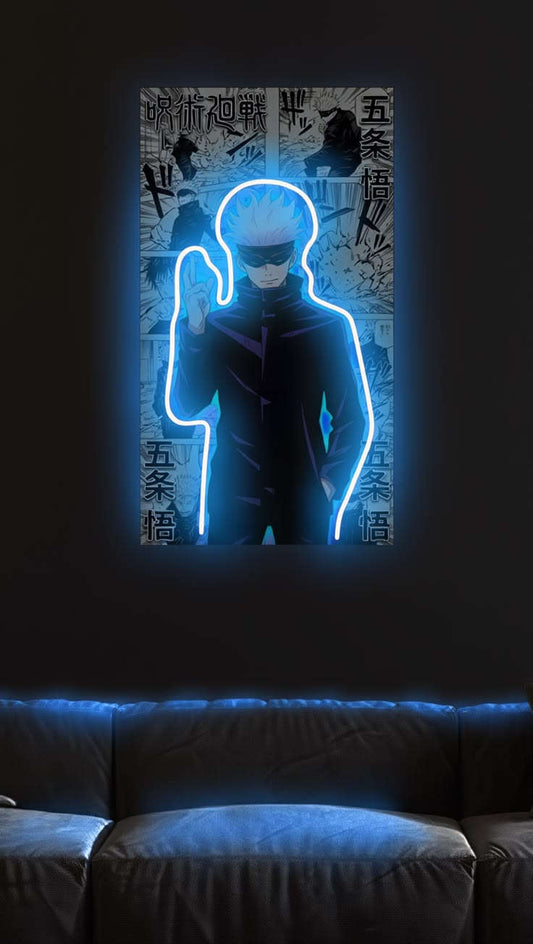 Gojo Satoru (Jujutsu Kaisen) LED Neon Sign – Anime Wall Art for Bedroom & Gaming Room - LED Neon Sign