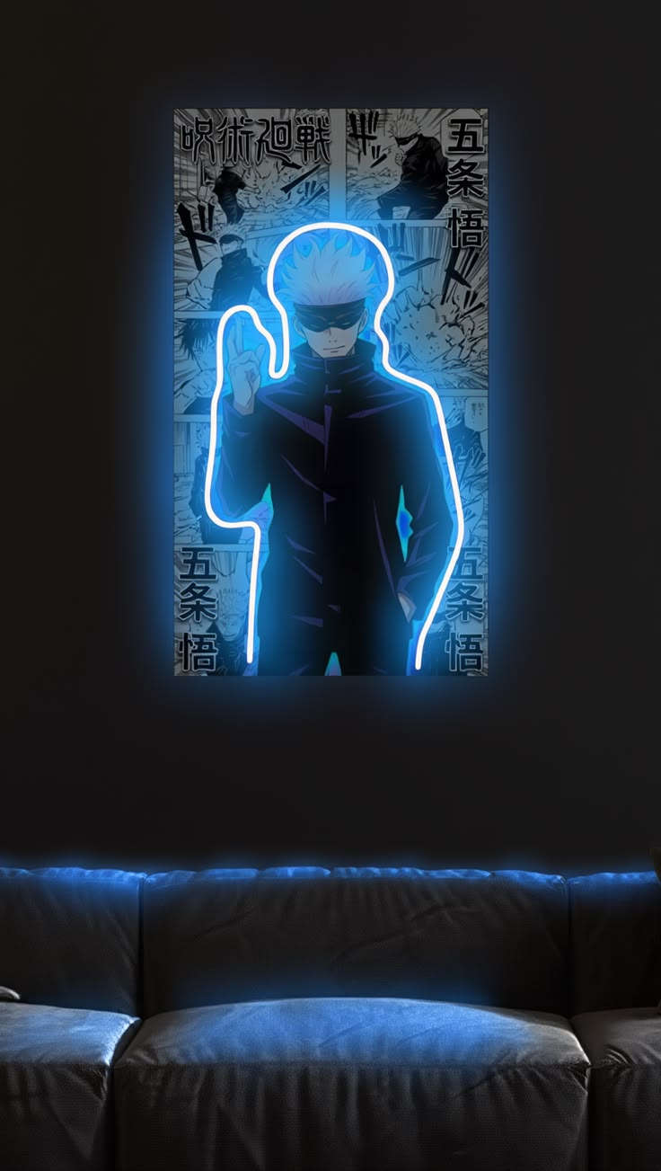 Gojo Satoru (Jujutsu Kaisen) LED Neon Sign – Anime Wall Art for Bedroom & Gaming Room - LED Neon Sign