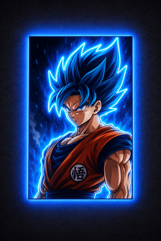 Goku Super Saiyan Blue LED Panel Neonsignsindia