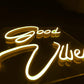 Good Vibes led Light (WARM WHITE) 12x12 inches Neonsignsindia