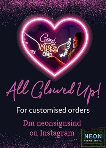 Good Vibes Neon Sign Light for Wall Décor 12*16 Inch Neonsignsindia