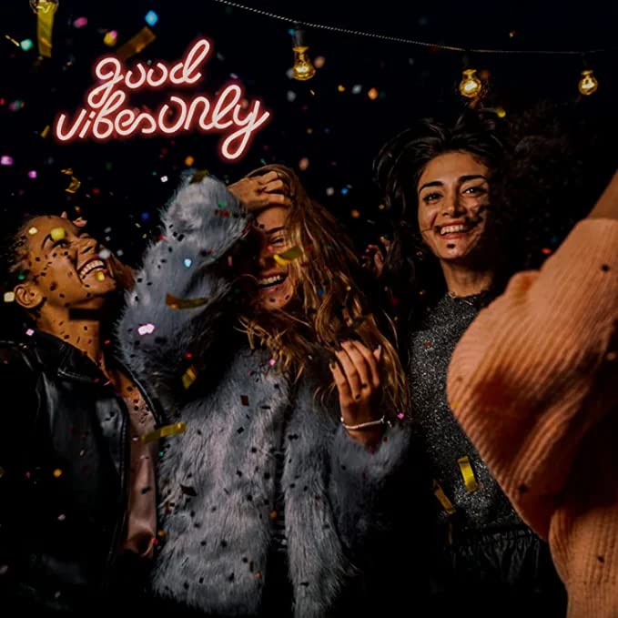 Good Vibes Only Neon Signs (Red) (12x8 inches) Neonsignsindia