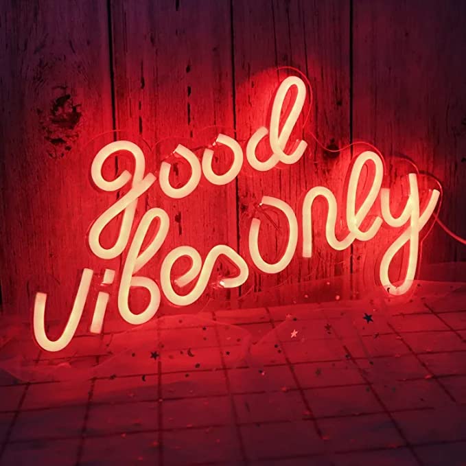Good Vibes Only Neon Signs (Red) (12x8 inches) Neonsignsindia