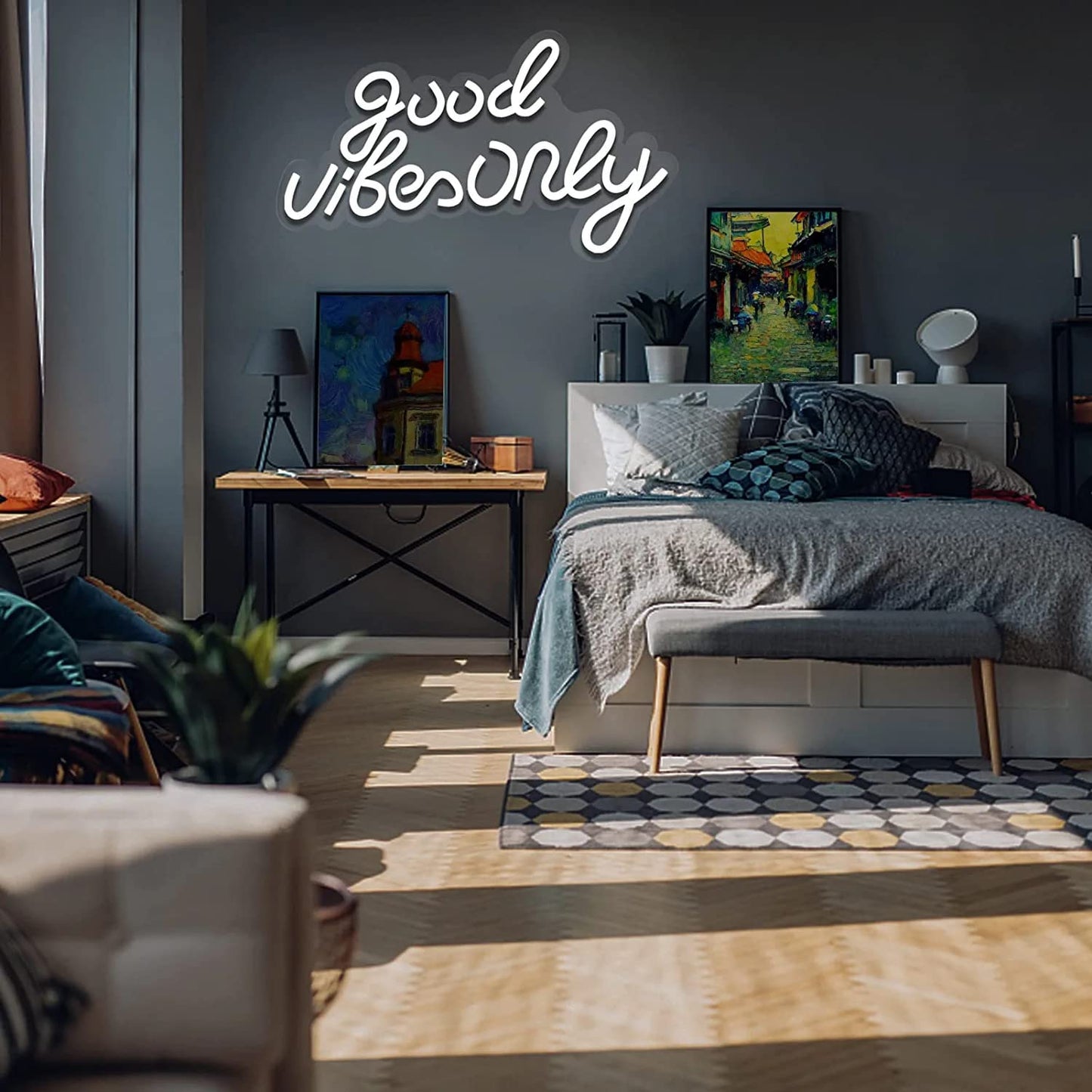 Good Vibes Only Neon Signs (Warm White)(12x8 inches) Neonsignsindia
