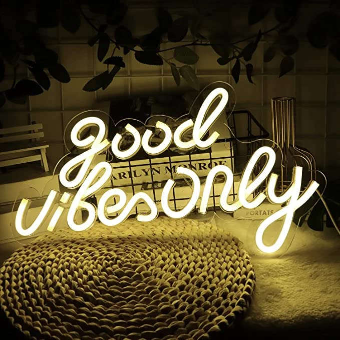 Good Vibes Only Neon Signs (Warm White)(12x8 inches) Neonsignsindia