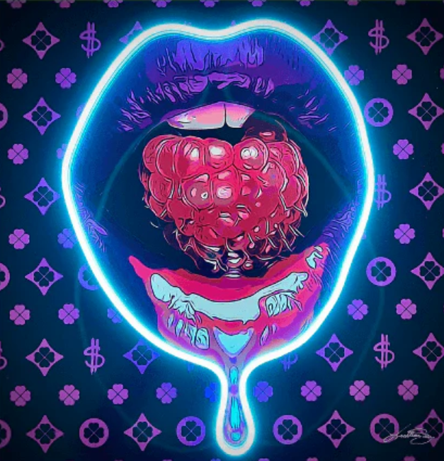 Fruit Passion Lips V.1 LED Wall Art | Sensual Pop Art Neon Print