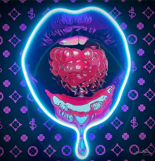 Fruit Passion Lips V.1 LED Wall Art | Sensual Pop Art Neon Print