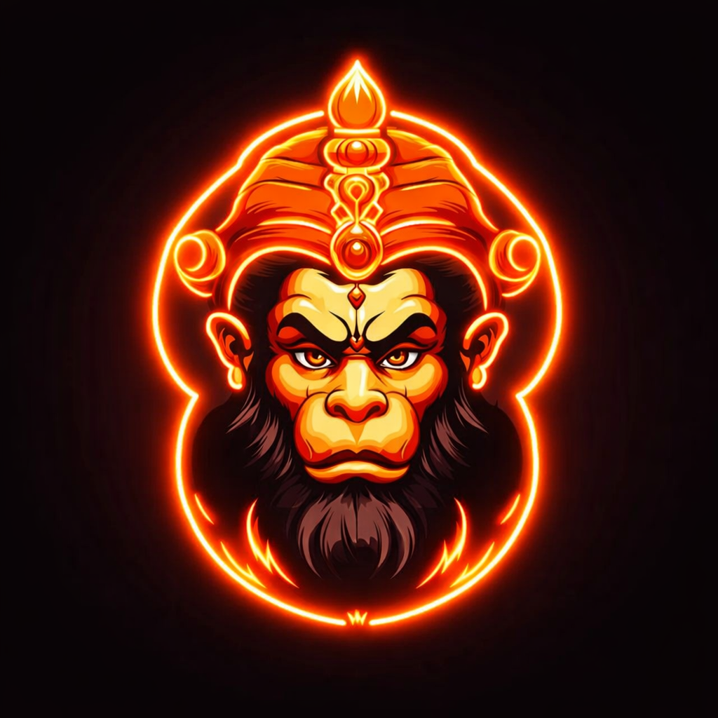 Hanuman Neon Wall Sign – Premium Acrylic LED Neon for Modern Study & Home Decor Neonsignsindia