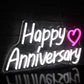 Happy anniversary Neon Sign for Backdrop Birthday Light Up Sign Party Decoration(Warm White) (Light Anniversary Sign) Neonsignsindia
