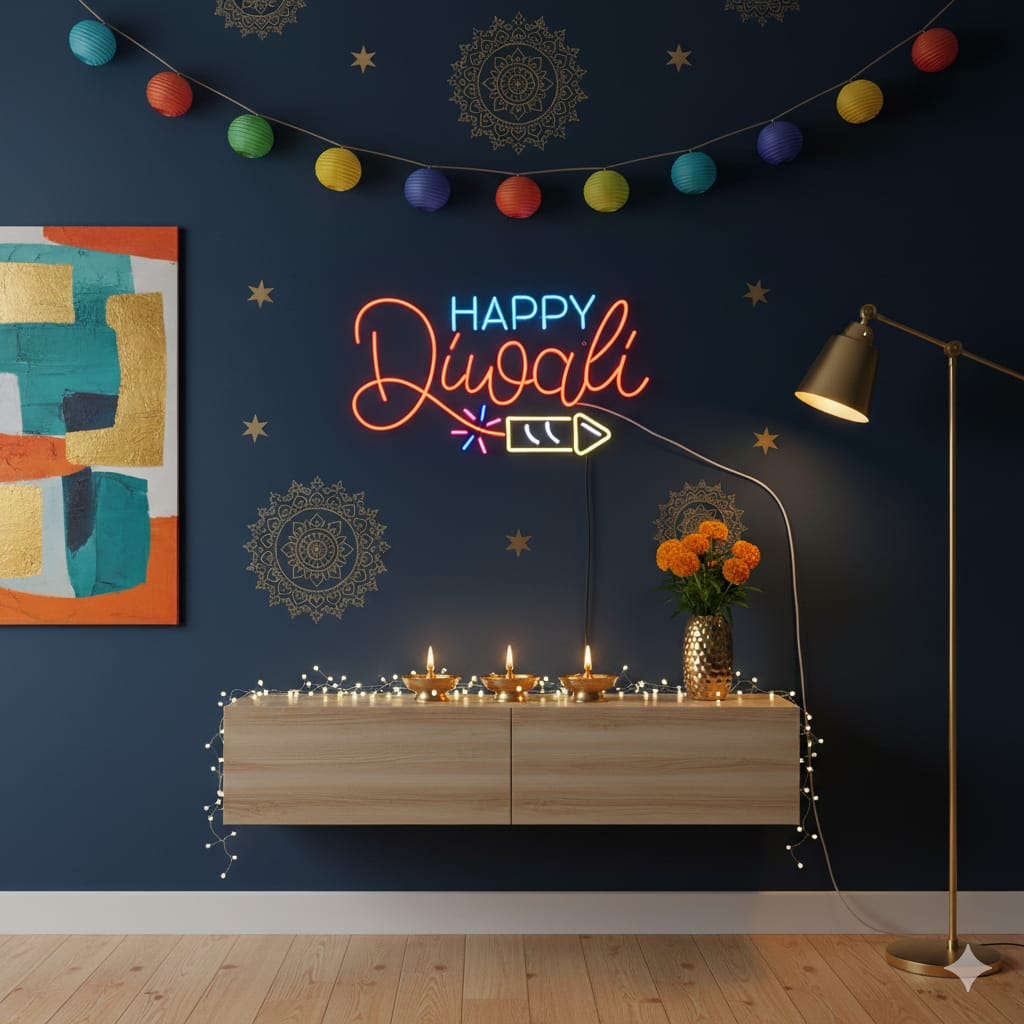 Happy Diwali Neon Sign Neonsignsindia