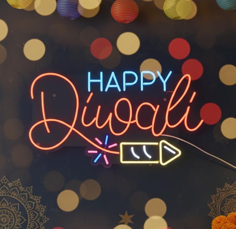 Happy Diwali Neon Sign Neonsignsindia
