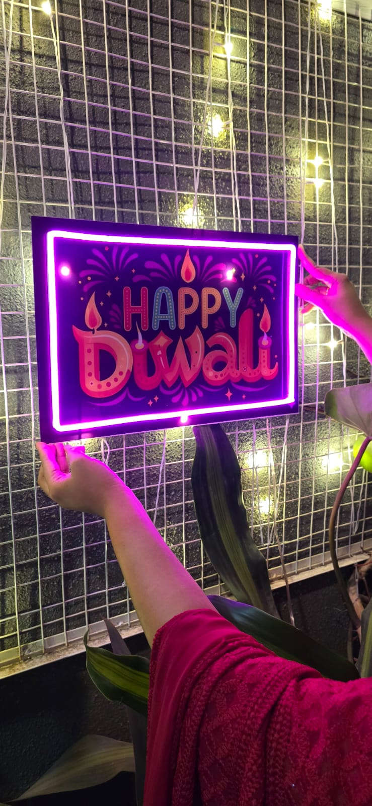 Happy Diwali Sticker Neon Sign Neonsignsindia