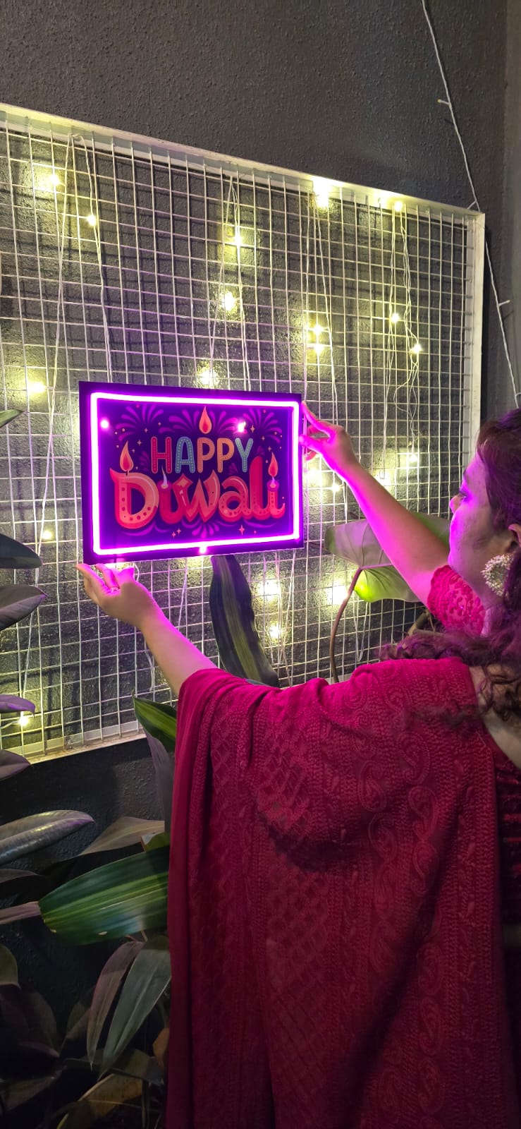 Happy Diwali Sticker Neon Sign Neonsignsindia