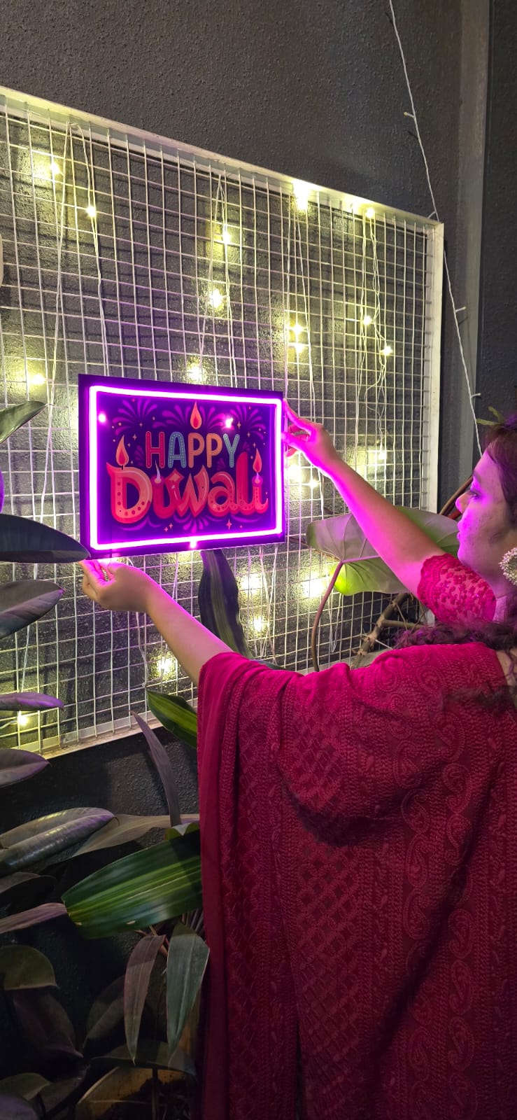 Happy Diwali Sticker Neon Sign Neonsignsindia