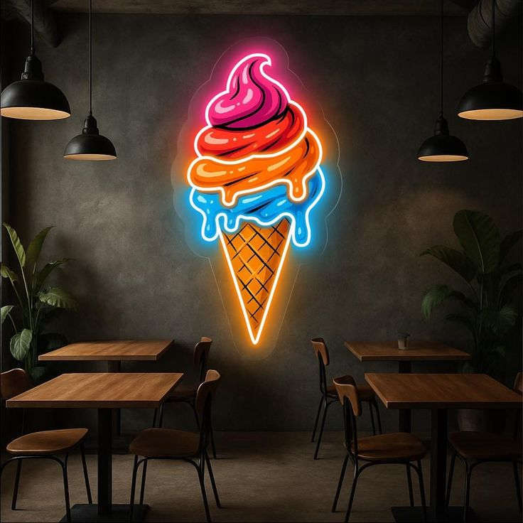 Ice Cream Neon Wall Light – Color Pop Edition Neonsignsindia
