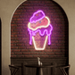 Ice Cream UV Print Neon Sign – Cute Dessert LED Wall Art | Neon Signs India — Image 1