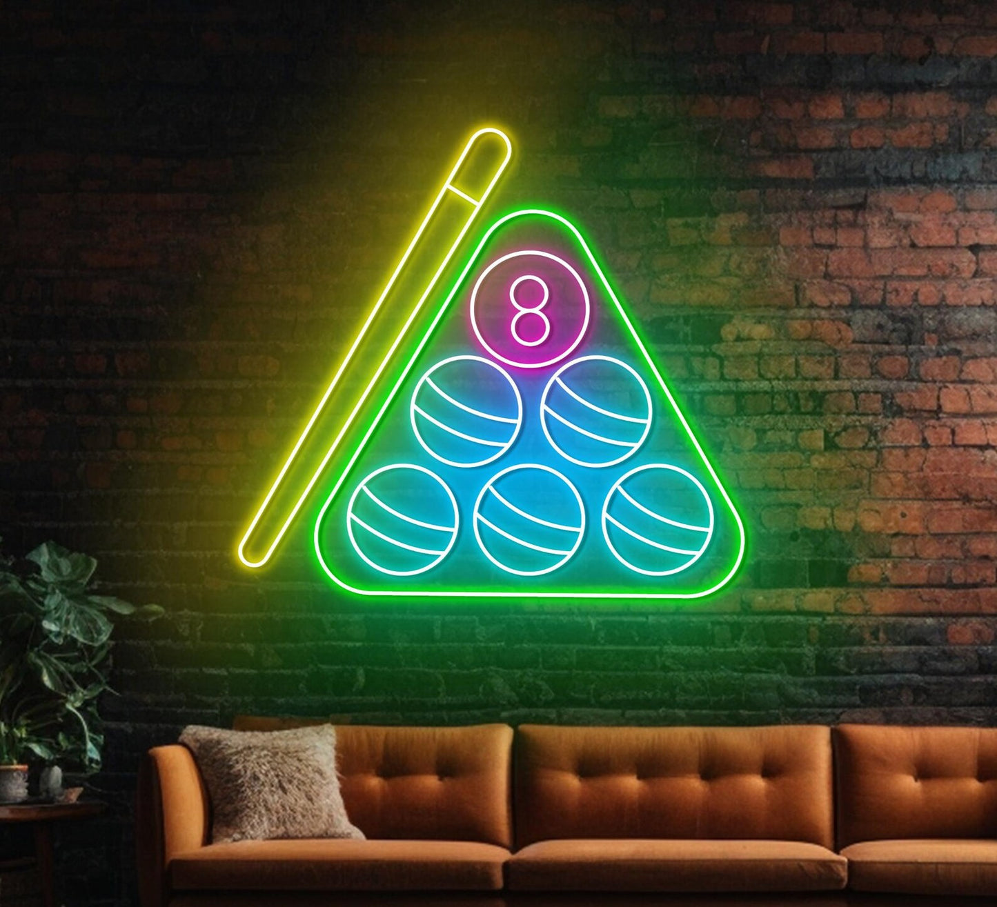 8 ball/Snooker Neon sign 18*18 inches