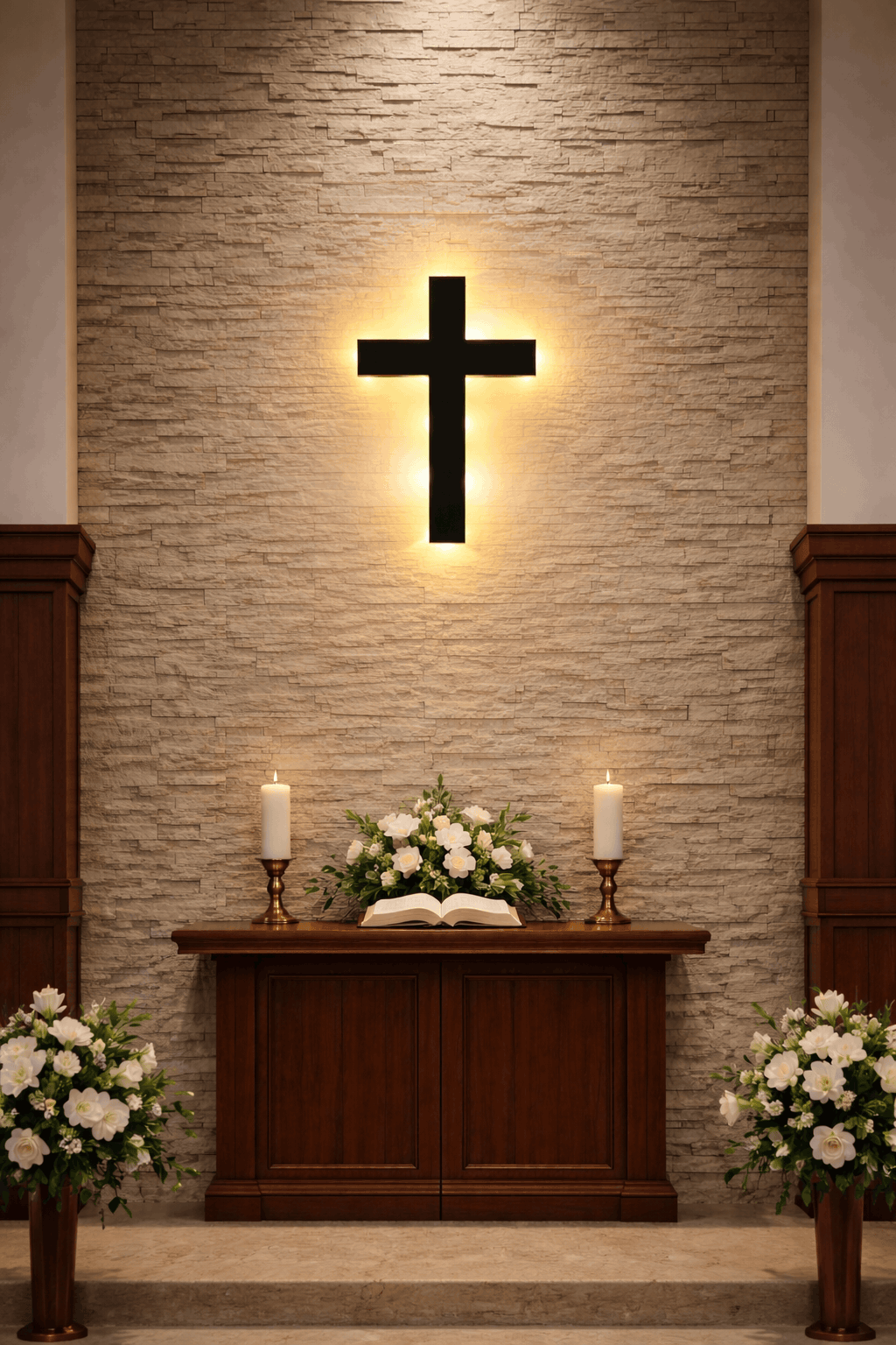 Illuminated Cross Wall Light – Minimal LED Christian Wall Decor for Home & Prayer Room Neonsignsindia