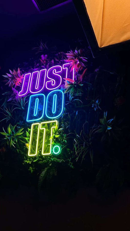“JUST DO IT” Motivational Neon Sign – LED Wall Light for Gym, Office & Home Decor Neonsignsindia