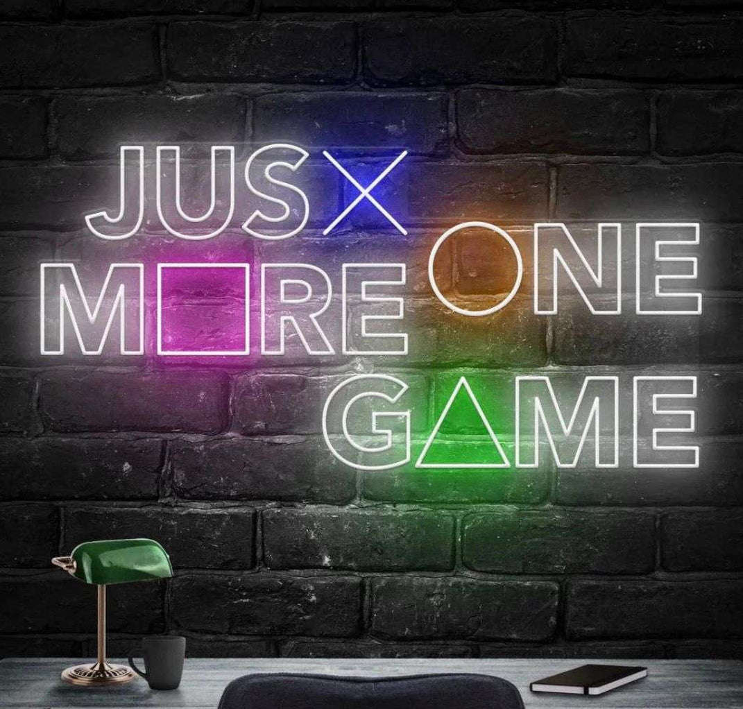 Just One More Game – Game Room Neon Wall Sign (18*36 inch ) | Neon Signs India
