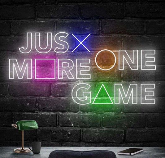 Just One More Game – Game Room Neon Wall Sign (18*36 inch ) | Neon Signs India