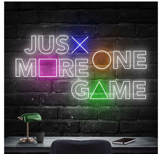 Just One More Game – Game Room Neon Wall Sign (18*36 inch ) | Neon Signs India