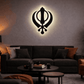Khanda Symbol LED Neon Wall Light – Spiritual Glow Home Decor Neonsignsindia