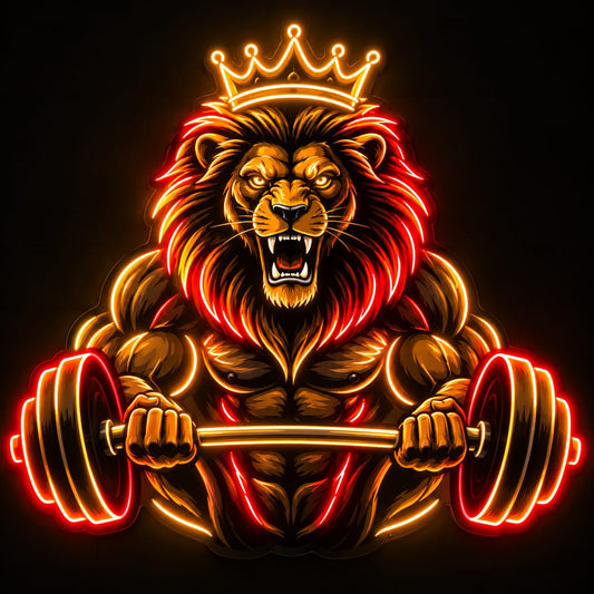 King Lion Barbell – Strength & Power Graphic Neonsignsindia