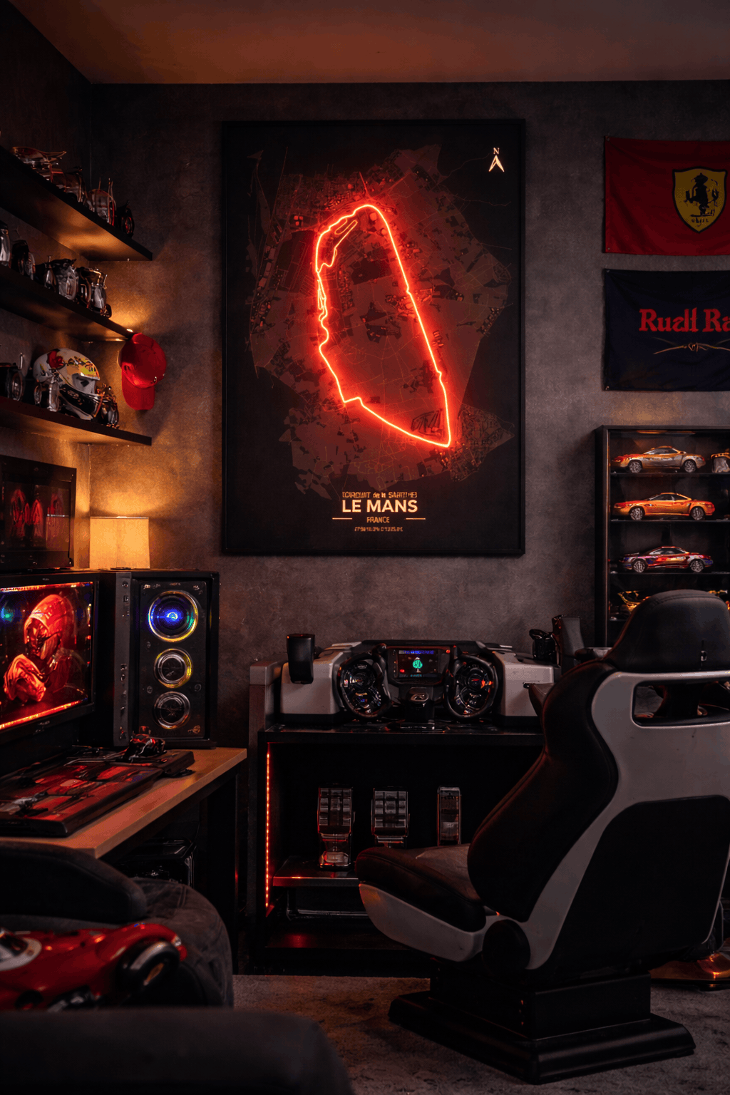 Le Mans F1  Circuit Wall Art – Iconic Endurance Racing Track LED Style Poster | Neon Signs India — Image 2