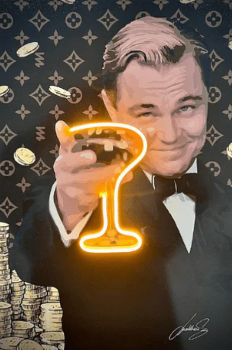 Leonardo DiCaprio Champagne Toast LED Wall Art | The Great Gatsby Pop Art Neon Décor | Limited Edition Neonsignsindia
