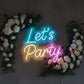 “Let’s Party” LED Neon Sign – Perfect for Events, Birthdays & Party Decor Neonsignsindia