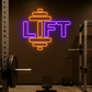 LIFT Dumbbell Neon Sign – Gym Wall LED Light | Fitness Room Decor Neonsignsindia